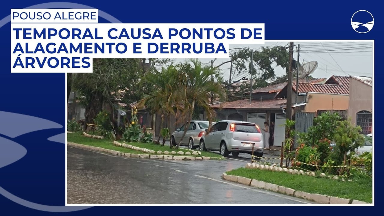Temporal causa pontos de alagamento em diversos bairros e derruba árvores em Pouso Alegre