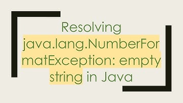Resolving java.lang.NumberFormatException: empty string in Java