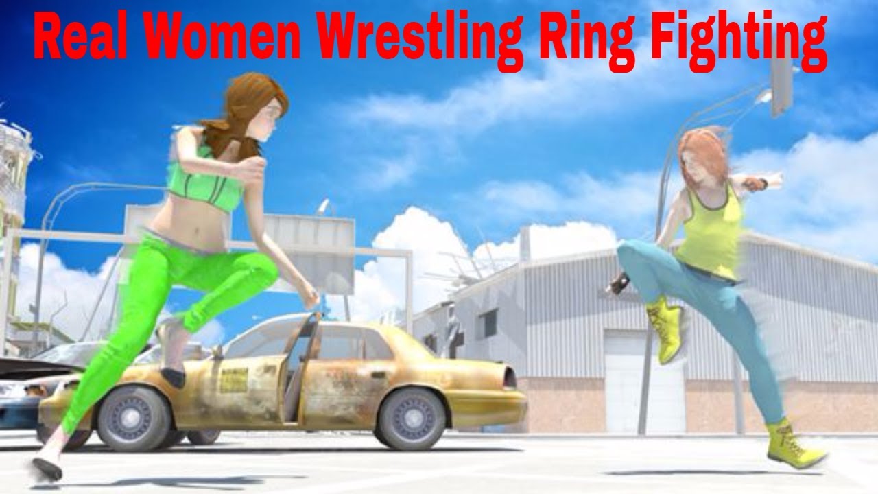 Real female wrestling match competitive women .Real Women Wrestling Ring Fighting 3d Gaming Video