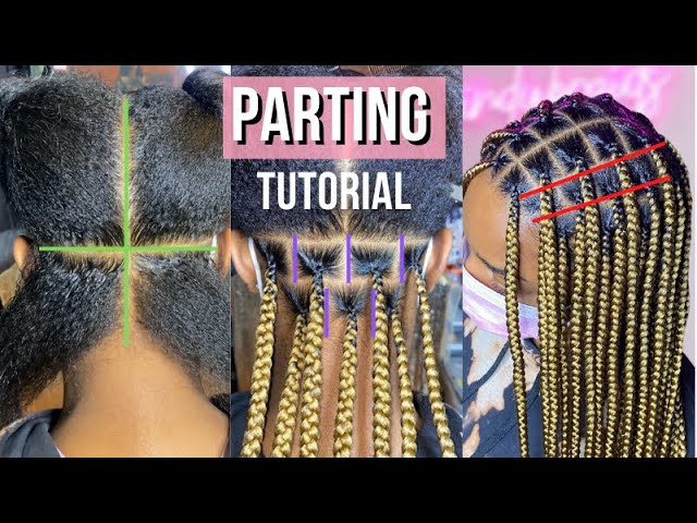 DIY HOW TO PART HAIR FOR INDIVIDUAL BRAIDS! (Box Braids Knotless