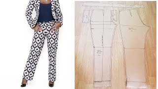 Updated | Women Trouser | How to draft women's trouser with dart, zipper fly and belt/waistband
