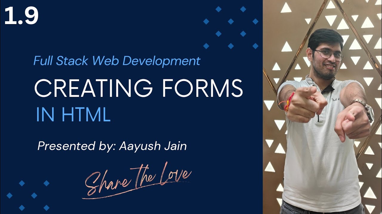 1.9 Creating forms using HTML | Full Stack Web Development - YouTube