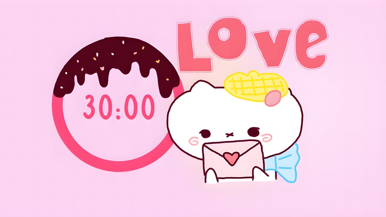Pomodoro Timer 30/5 | LOVE O'CLOCK with Shiro 💌💗 | STUDY WITH ME