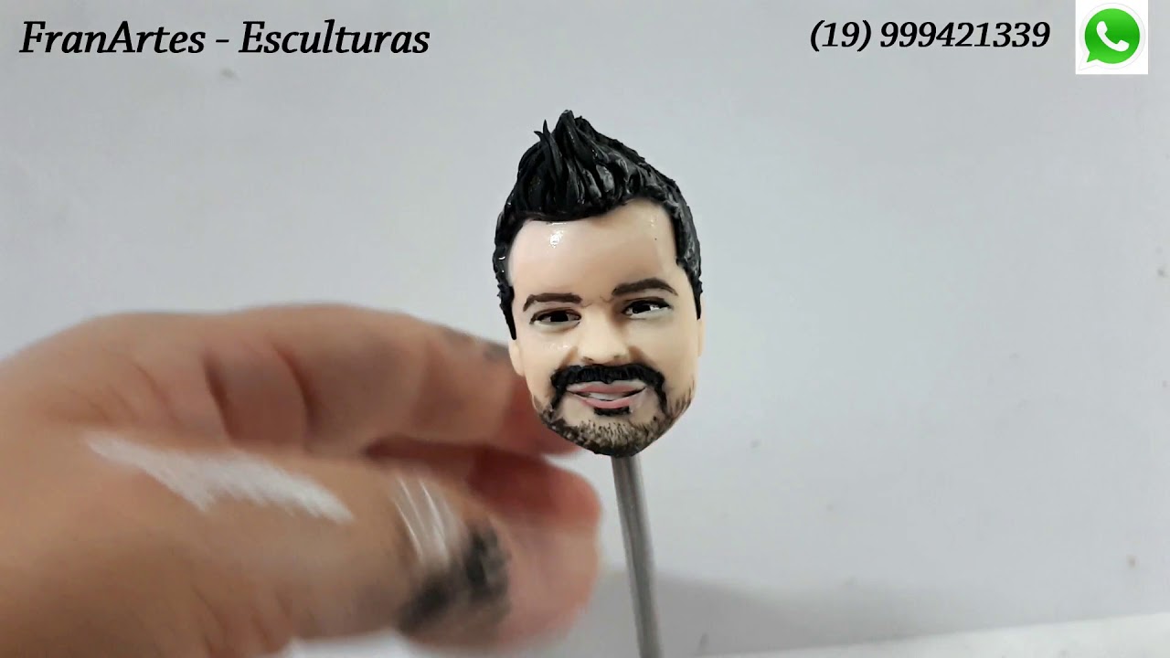 Mini Escultura - Cabelo grisalho e barba !