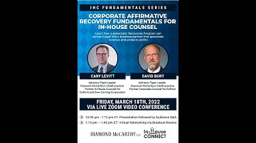 Corporate Affirmative Recovery Fundamentals for In-House Counsel