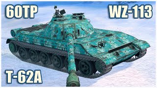 WZ-113, 60TP Lewandowskiego & T-62A • WoT Blitz Gameplay