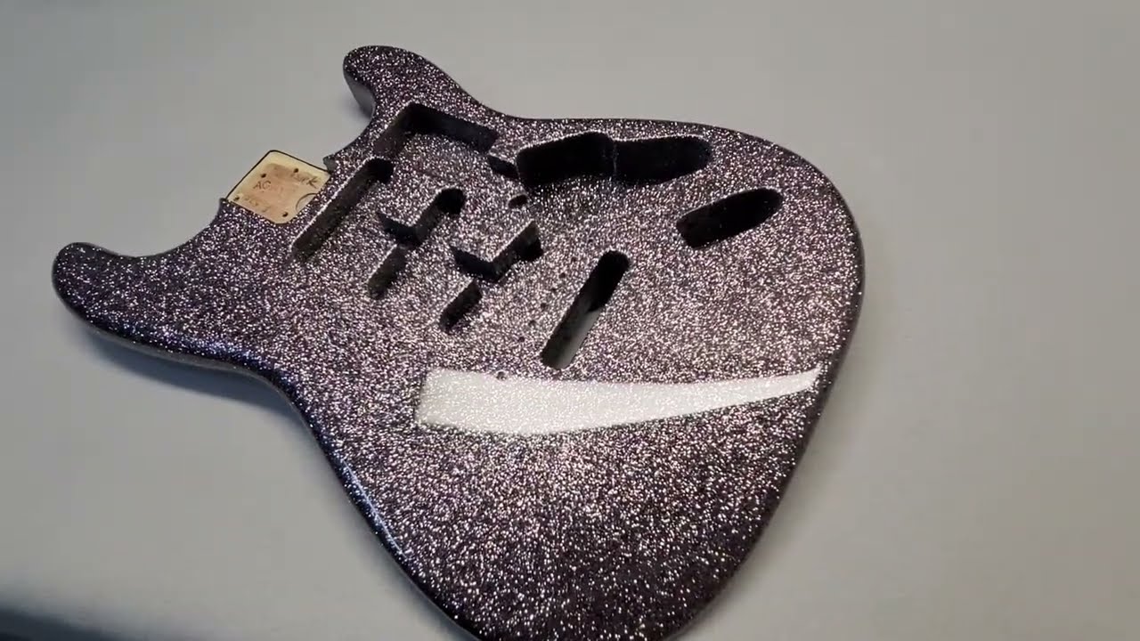Machine Gun Gray Metal Flake Guitar Finish - GuitarPaintGuys