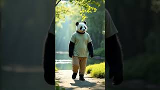 Panda Walking Different Places