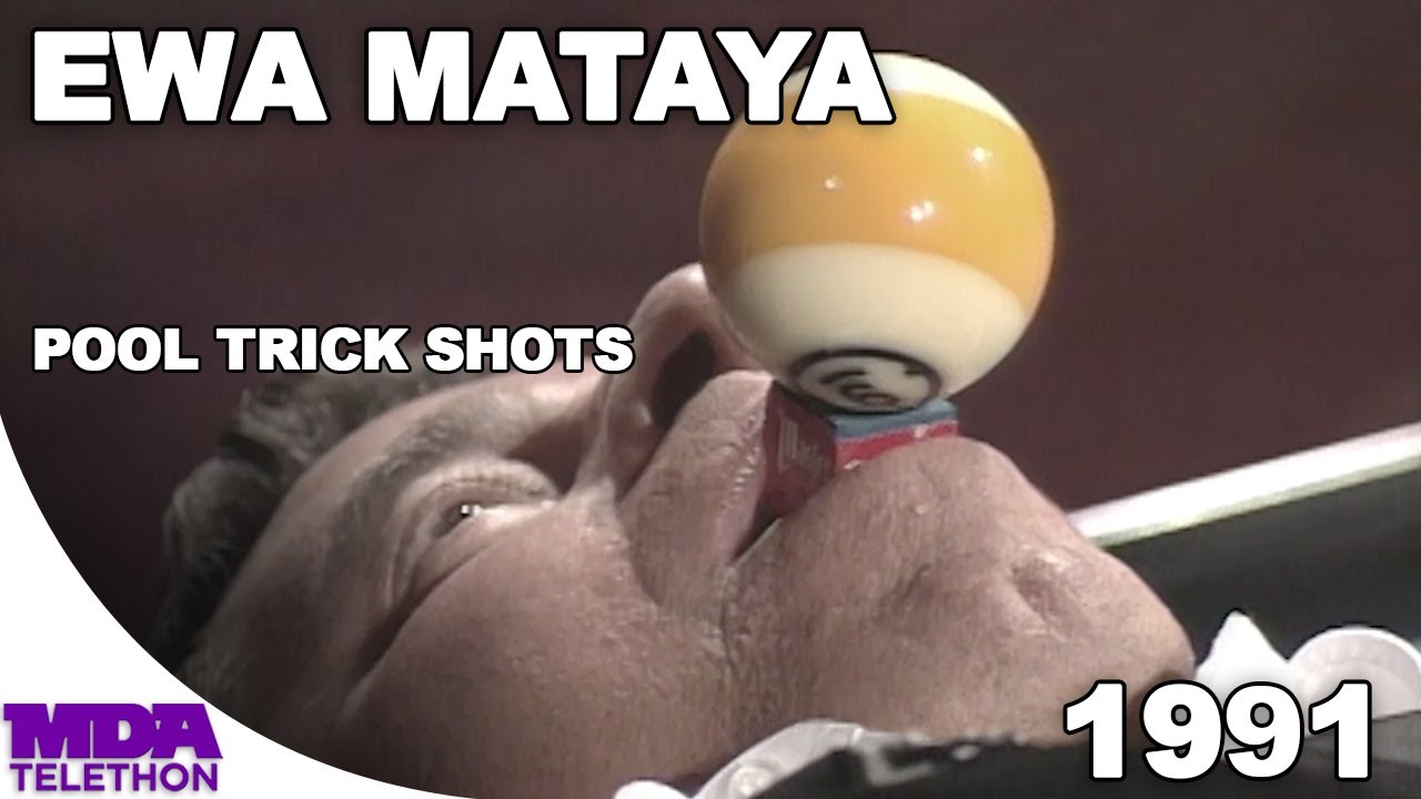 Ewa Mataya Pool Trick Shots (1991) MDA Telethon YouTube