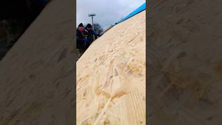 Roof. Installation Of Osb Sheet And Backing Sheet.