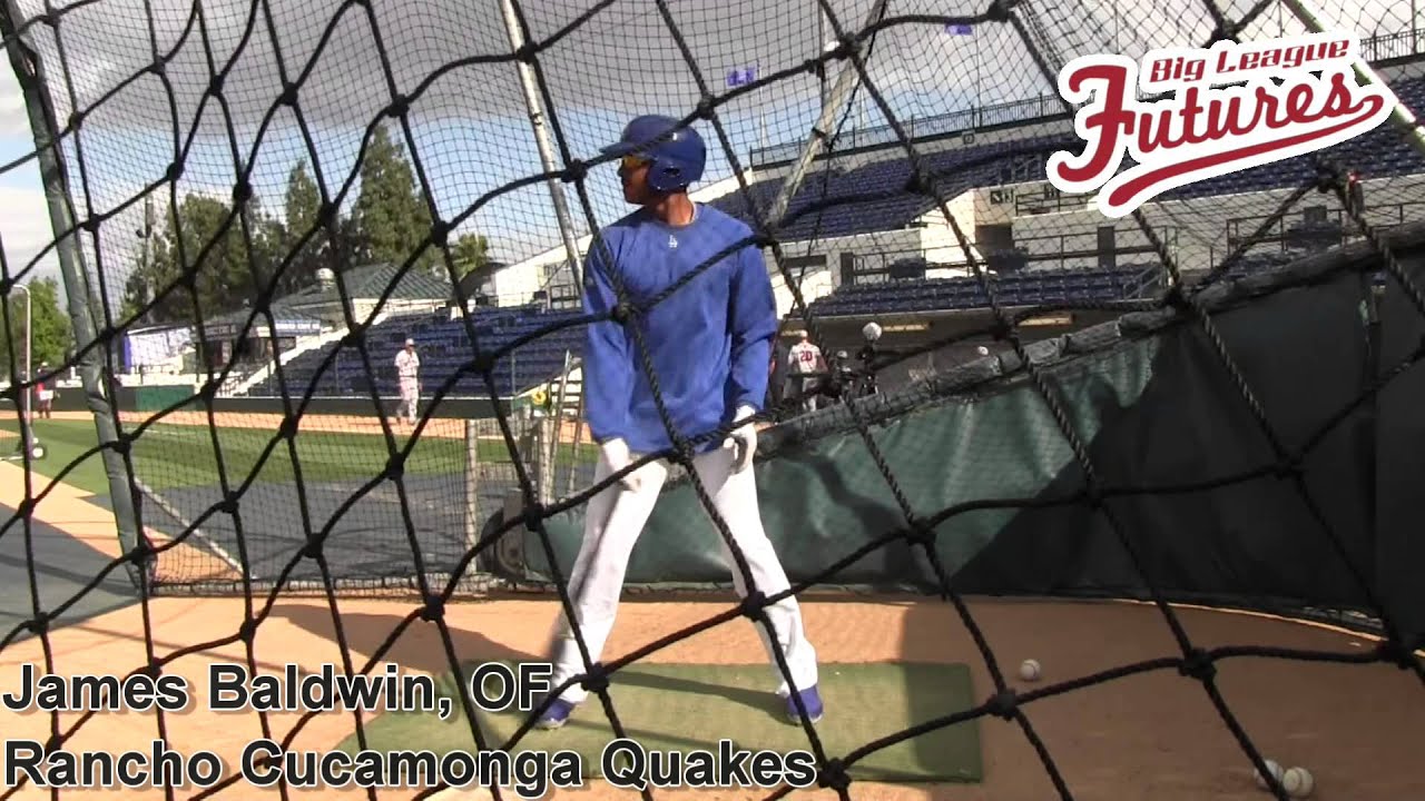 James Baldwin, OF, Rancho Cucamonga Quakes,Batting Practice Session