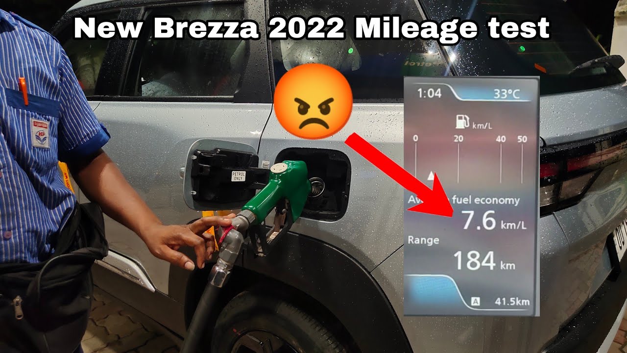 2022 New Maruti Suzuki Brezza Petrol Mt Mileage Test On road Mileage in ...