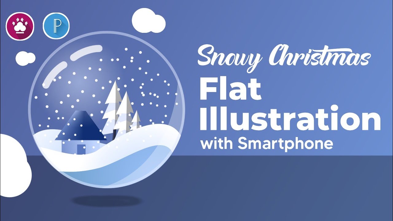 Snowy Christmas || Flat illustration || Pixellab || Smartphone Graphics || MajestiQ studio