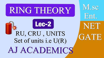 units in ring , set of units||ring theory csir net||gate||msc entrance||AJ ACADEMICS||ajay yadav sir