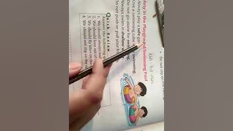 Class - 1  EVS Ch - 9    Safety First Topic :   Safety in the playground and Swimming pool