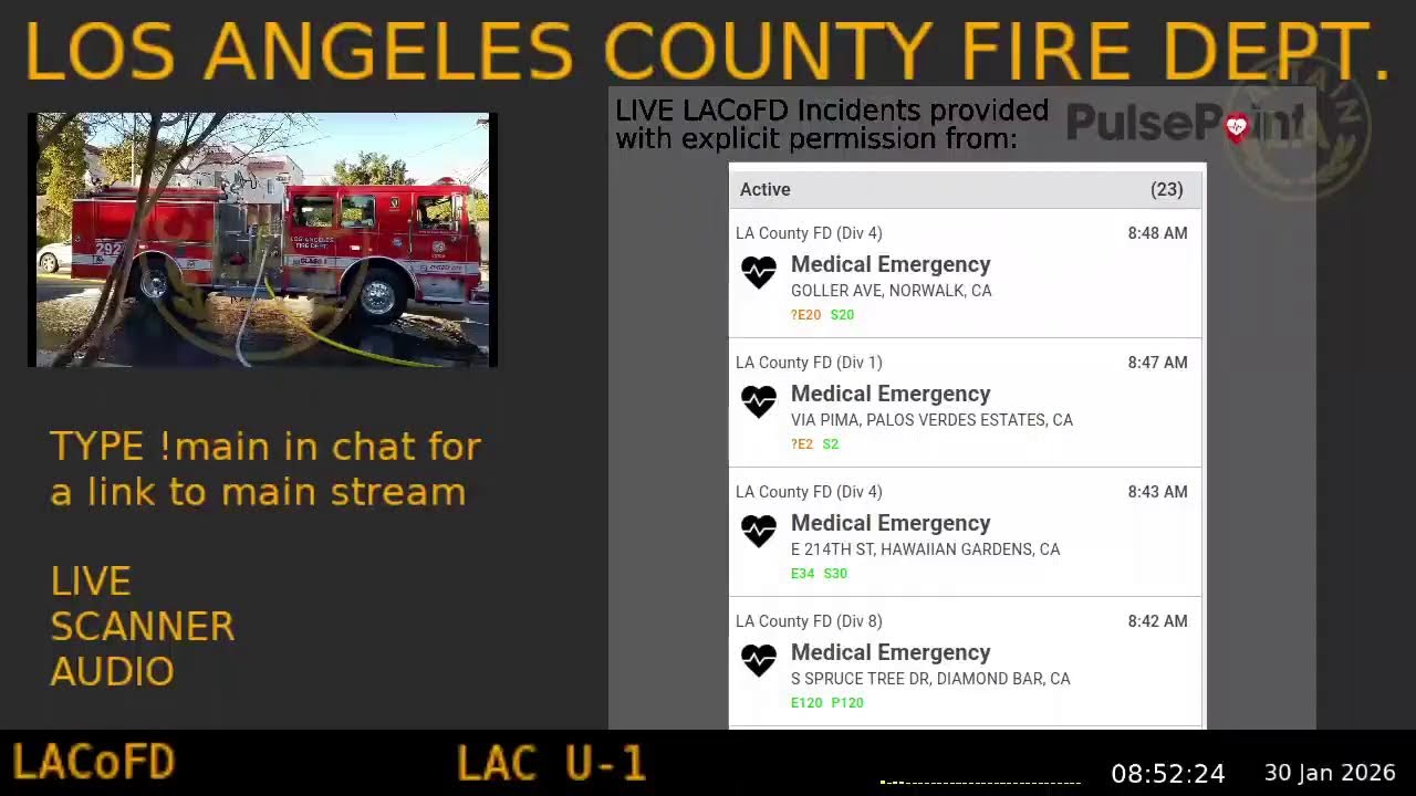 Stream 9 - LACoFD - LA Captain - Ninth Scanner Feed - 30-Jan-2026 - Stream 9