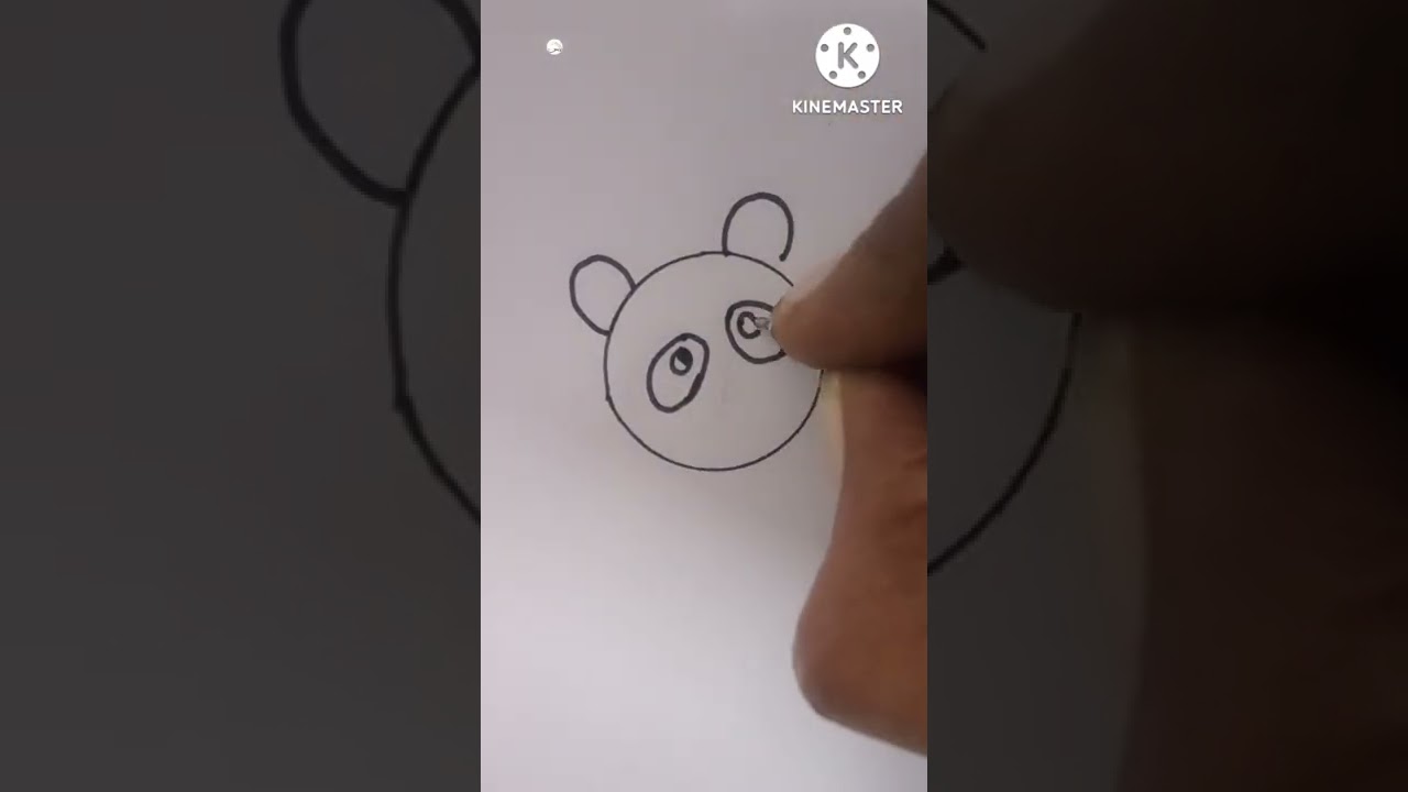 Draw cute animal face with circle||panda🐼🐼🐼|simple|easy|colouring|satisfying
