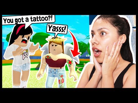 My Little Sisters New Mom Is The Worst She Let Her Get Tattoo Roblox Roleplay Youtube - tatoo roblox
