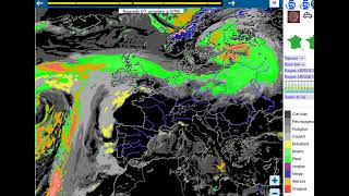 Prévisions horaires  #meteo du modèle #ARPEGE type de temps pour l'Europe.