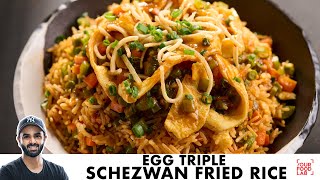 Quick Egg Triple Schezwan Fried Rice | Bachelor Recipe | ट्रिपल शेज़वान फ़्राइड राइस | Sanjyot Keer