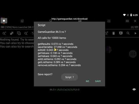 87.0: Faster scripting. In some cases, 116 times - GameGuardian