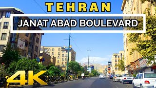 4K DRIVING IN TEHRAN - Central Jannat Abad Boulevard South to North | تهران بلوار جنت آباد مرکزی
