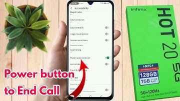 how to infinix hot 20 5g power button to end call | infinix hot 20 5g power button settings