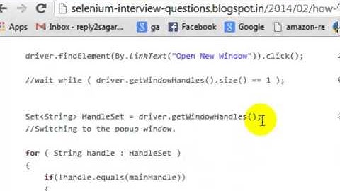 Handle multiple browser windows in Selenium Webdriver