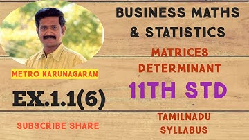 11th Std BM Ex.1.1(6) Evaluate | 1 a a^2-bc|
