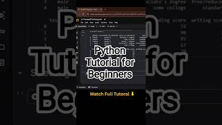 Python Tutorial for Beginners #python #tutorial #programming #coding #pandas #pythonforbeginners #ai