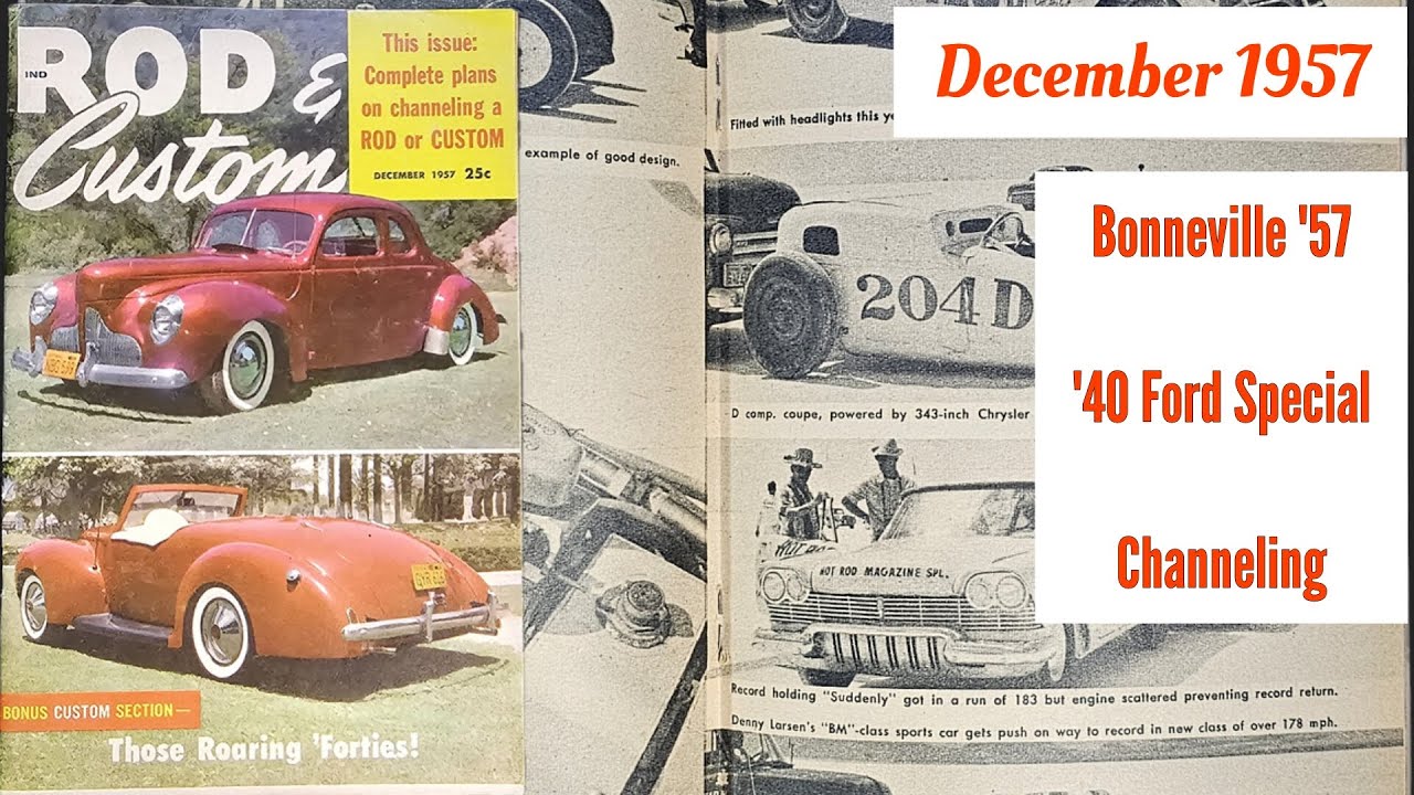 Vintage Magazine Monday Rod & Custom December 1957 40 Fords,Bonneville Speed Trials, NHRA Natl Drags