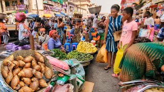 THE BIGGEST MARKET IN ACCRA!! . MAKOLA GHANA 🇬🇭 STREET FOOD AND MARKET TOUR. @truemamle6184