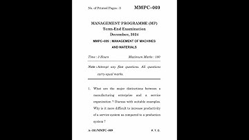 MMPC-009 Dec 2024 | IGNOU Previous Year Question Paper