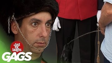 Blind Man Pisses On Royal Guard Prank!