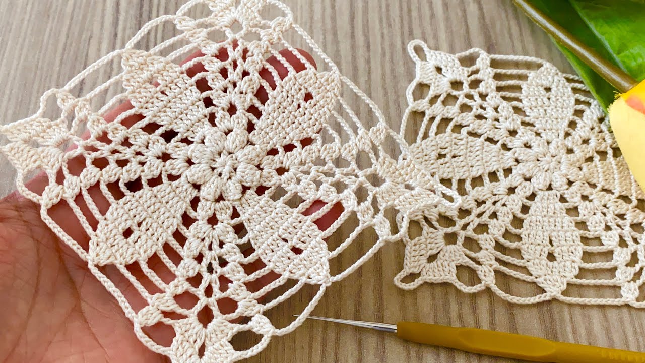Adorable Square Crochet Motif Pattern for Beginners🌿How to Make Step by Step