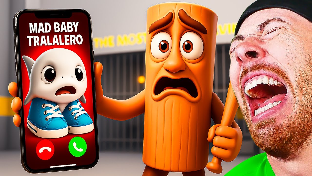 BABY TRALALERO CALLS TUNG TUNG SAHUR in Barrys Prison Run! Scary Obby Animation (#Roblox Reacts)