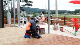시골집에서 혼자 데크 만들기 #데크시공 - 우리 집이 점점 예뻐지고 있어요