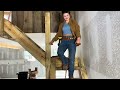 Rough cut double stairway build in hannahs house using yellow pine lumber i cut on the sawmill