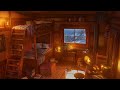 Winter Cabin Ambience | Relaxing Blizzard & Snowstorm with Fireplace Sounds Indoors