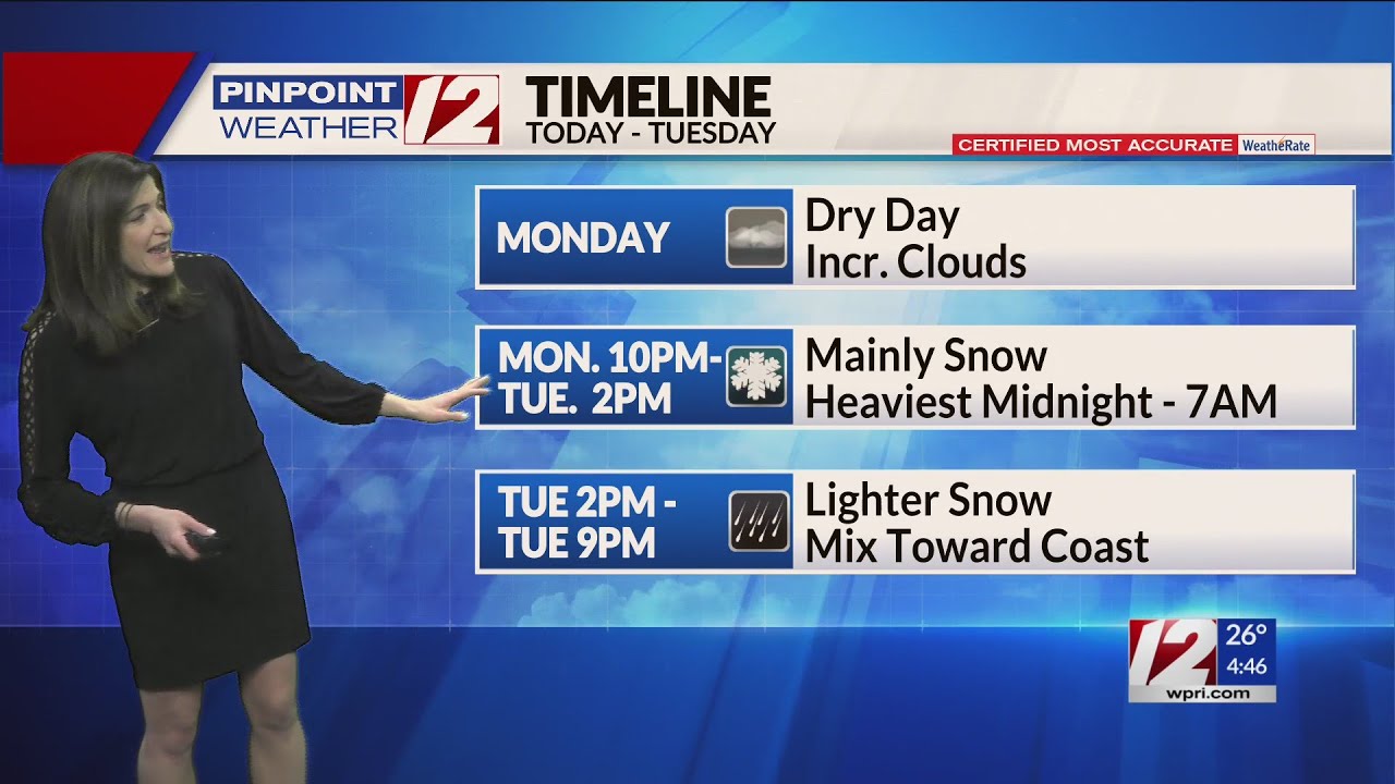 Pinpoint Weather 12 Forecast: Winter Storm Arrives Tonight; Monday ...