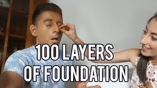 100 LAYERS OF FOUNDATION ON A GUY