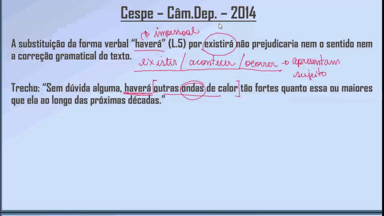 Espm Quanto Ao Uso Dos Verbos Haver E Existir