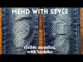 Sashiko visible mending  mend with style sashiko stitching on denim jeans sashiko visiblemending