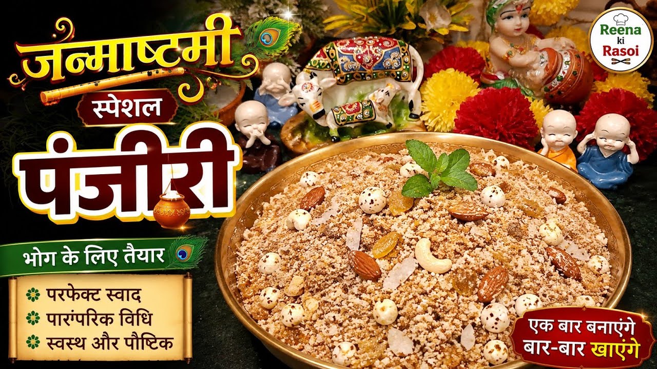 जन्माष्टमी स्पेशल पंजीरी | श्री कृष्ण के भोग वाली पंजीरी | J