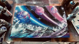 Planetary rays  Spray Paint Art by Skech