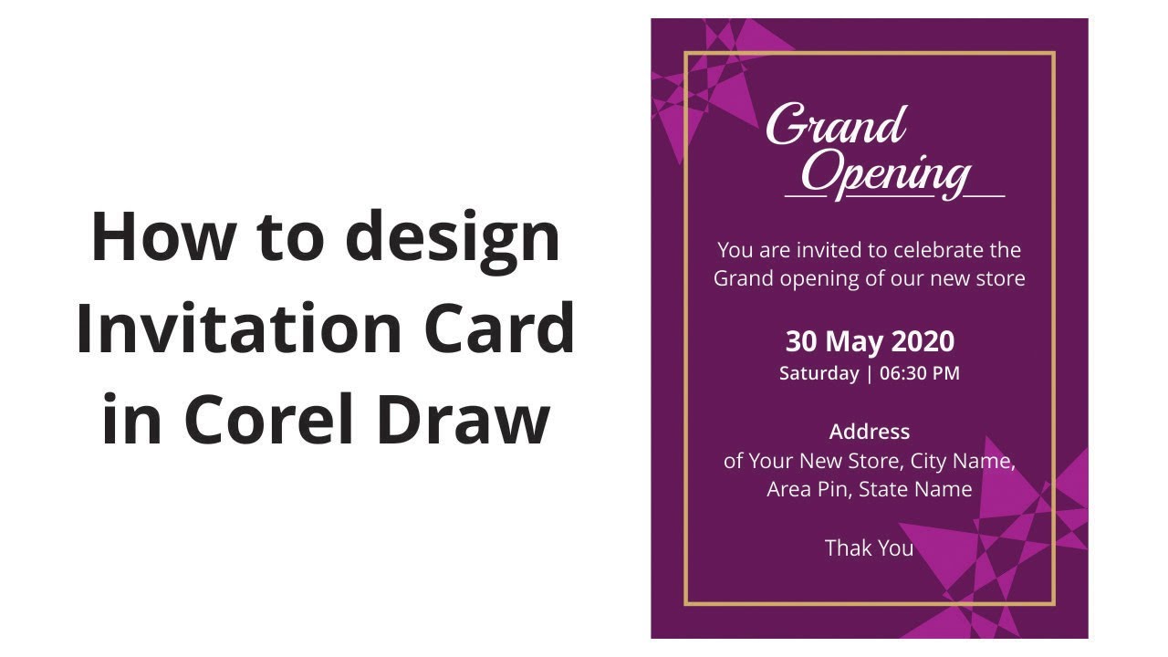 how-to-design-invitation-card-in-corel-draw-youtube