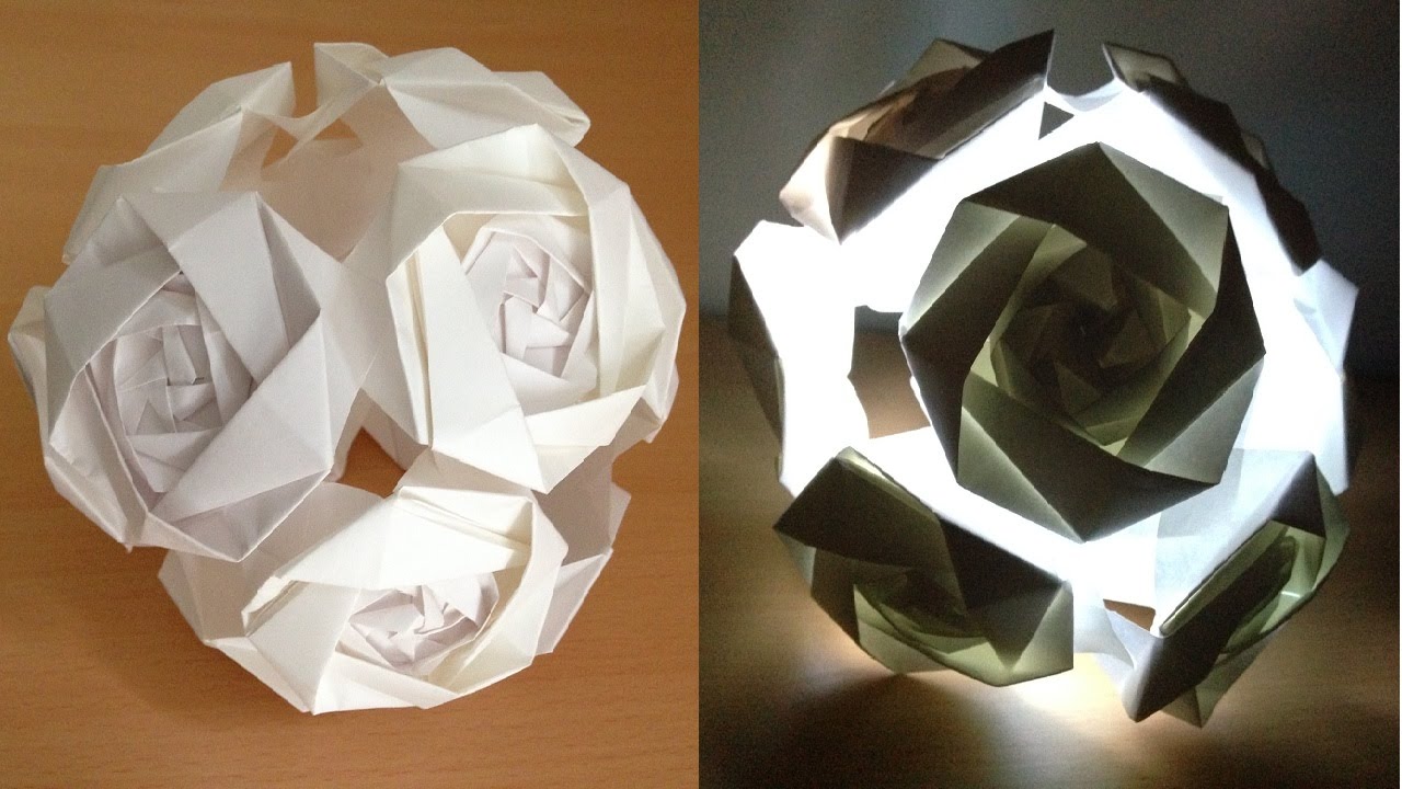 折り紙 くす玉 バラの花 12ユニット 簡単な折り方 Niceno1 Origami Kusudama Roses Flower Ball Tutorial Youtube