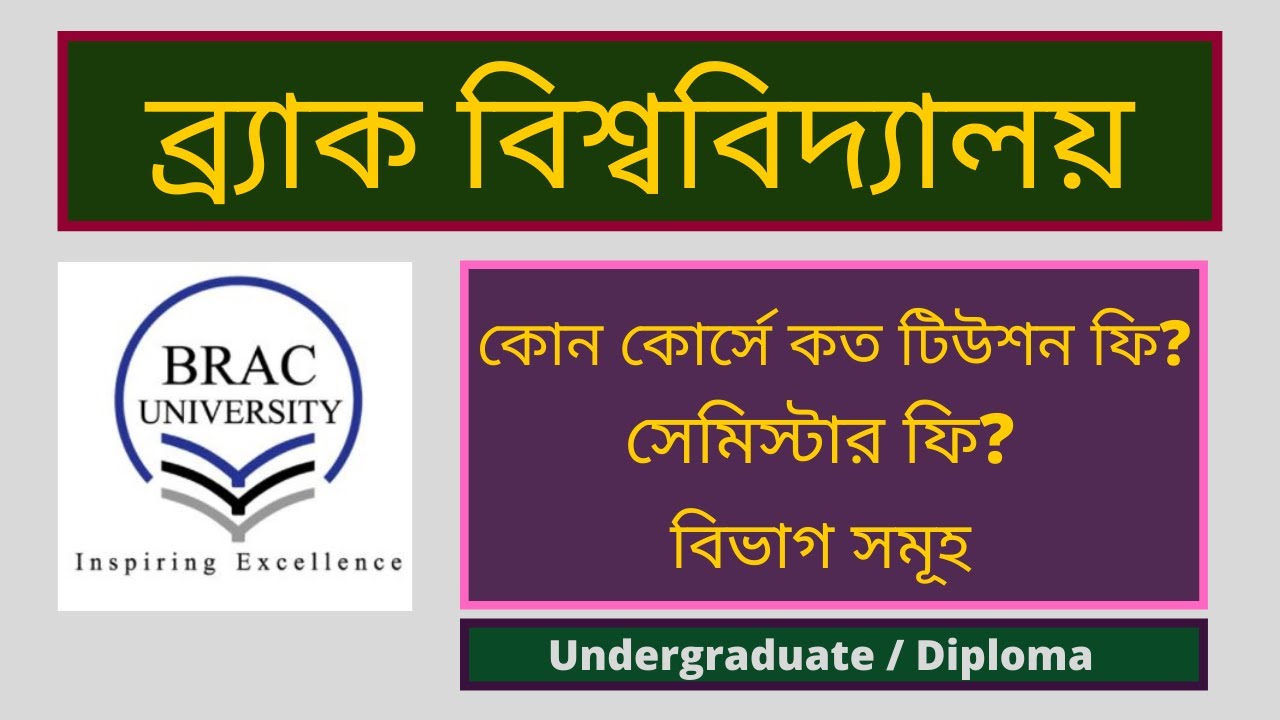 BRAC University || Tuition Fee || Semester Fee || Credit Fee || Subject ...