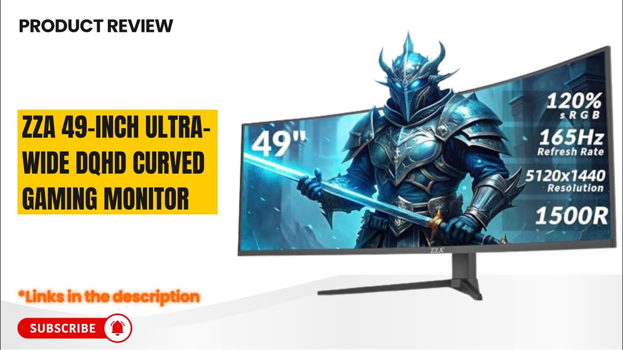 ZZA 49-Inch Ultra-Wide DQHD Curved Gaming Monitor Review – 165Hz