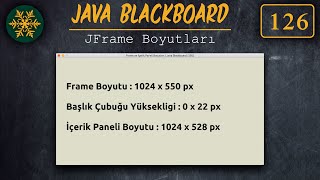 126 JavaBlackboard JFrame Başlık çubuğu ve contentPane Boyutlari